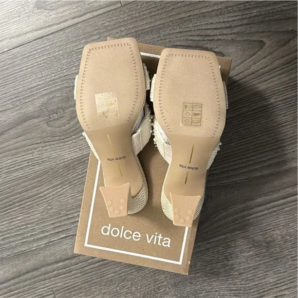BNIB - Dolce Vita - Nitro Pearl Heels - Raffia Sandals - Size 5 - Picture 9 of 9
